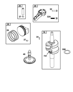 Part Location Diagram of 597173 Briggs and Stratton Crankshaft